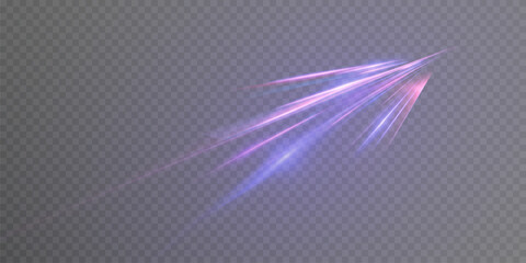 Poster - Transparent pink-violet rays of light create a feeling of acceleration, movement of the light flow. The energetic flow of light is suitable for the theme of speed, acceleration, racing theme.