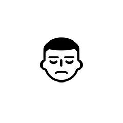 Poster - Moody Face Icon Vector Illustration