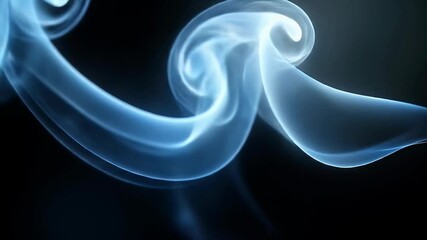 Poster - Blue, wispy smoke swirls on a dark background