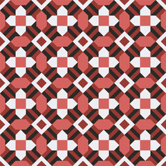 Poster - Geometric Flat Design Diamond and Cross Shape Pattern Tileable Background