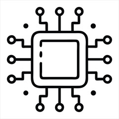 Aufkleber - Microchip circuit board icon isolated on white background