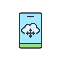 Poster - Winter Weather Application Displayed On Smart Phone Device Screen
