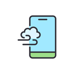 Poster - Smartphone Displaying Windy Weather Forecast Application Interface Design