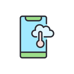 Poster - Weather Forecast Application Displayed On Mobile Device Screen Icon