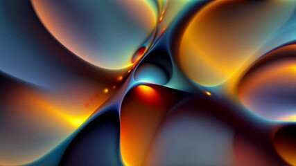 Wall Mural - Vibrant fractal wallpaper with colorful abstract futuristic circular cell pattern range of hues, including yellow, red, blue, purple, smoothly transforming. Loop animation, seamless, endless footage.