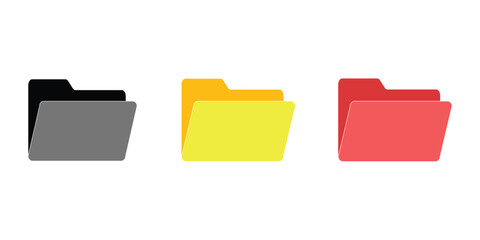 Aufkleber - computer file folder icons set. colorful document folders. office folder icons with documents. folde