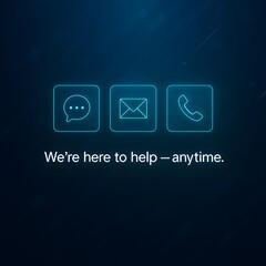 Poster - An engaging graphic, showcasing icons symbolizing communication, email, and phone support. It aims to convey the message of readily available customer service.