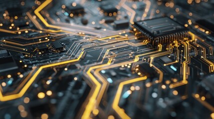 Poster - High tech circuit board close up