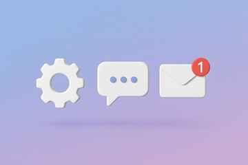 Poster - Depicting the simple interface of digital notification, an ethereal digital render that provides minimalist aesthetics.