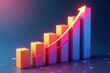 © Yuliia - Snap a picture of a futuristic 3D bar graph displaying vibrant colors and an upward acceleration in sales growth.