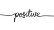 © DigitArt - simple continuous one line drawing of text 'Positive' Transparent background PNG image