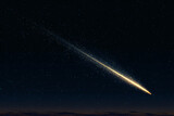 a comet is flying through the night sky
