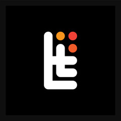 Poster - TT - design element or icon. Stylish self brand. T and T - initials logo with dots. TT - monogram or logotype.