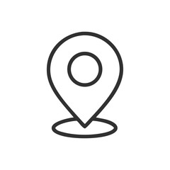 Poster - Collection of map pointer and pin icons for navigation and location symbols silhouette line art illustration