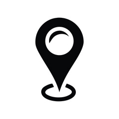 Poster - Map pointer icon vector symbol for web help and information silhouette illustration line art