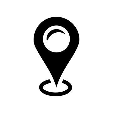 Map pointer icon vector symbol for web help and information silhouette illustration line art