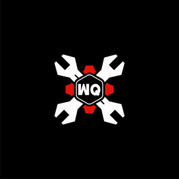 WQ Initials Vektor Stok Otomotif Logo Design