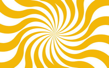 Aufkleber - Abstract dynamic vibrant background with bright yellow and white spiral rays. Sunburst pinwheel design, with sense of movement and energy. Wavy, curved stripes twist with a visual illusion of spinning