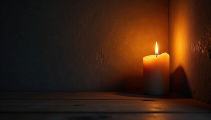Wall Mural - warm candlelight illuminates a dark room, casting soft shadows on the wall , ambiance, fire