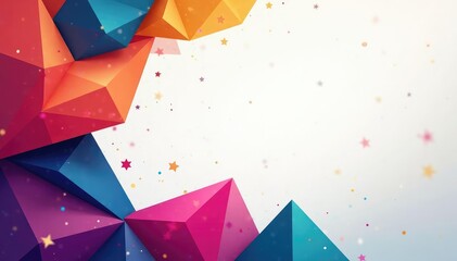 Wall Mural - abstract geometric shapes forming a dynamic vector frame, vibrant colors, modern design , geometric 