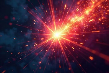 Wall Mural - dynamic starburst effect, intense light explosion, shine, focus
