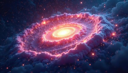 Wall Mural - majestic spiral galaxy swirling in space, vibrant colors and cosmic dust , supernova, stellar, astro