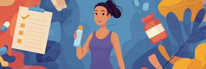 Aufkleber - Checklist Infographic Highlights Small Wins to Enhance Daily Wellness and Boost Motivation for a Healthier Lifestyle