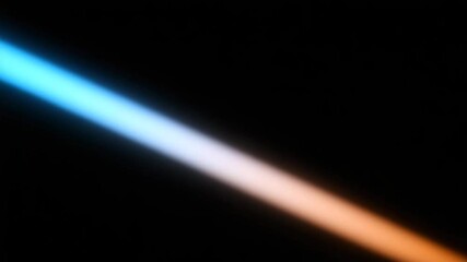 Poster - Luminous anamorphic streak transitioning from blue to orange, sweeping diagonally across dark backdrop with dynamic visual intensity