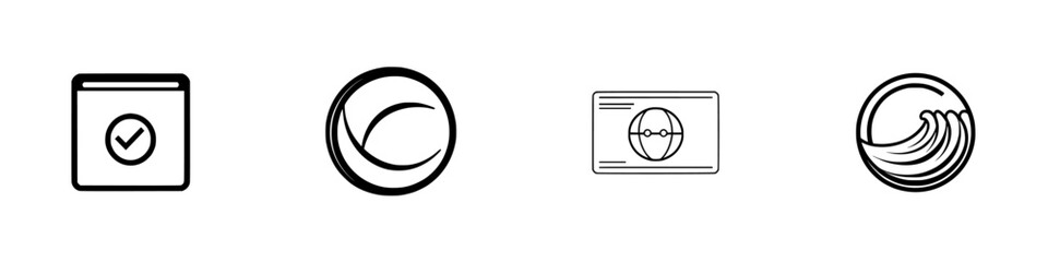 Poster - Set of four minimalist icons representing various concepts in a clean and modern design suitable for digital applications