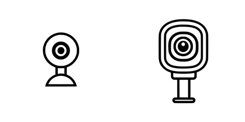 Poster - Icon set featuring two designs for webcams in minimalistic style with clean lines and simple shapes