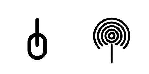 Poster - Icon set showcasing a computer mouse and a network symbol representing connectivity and technology