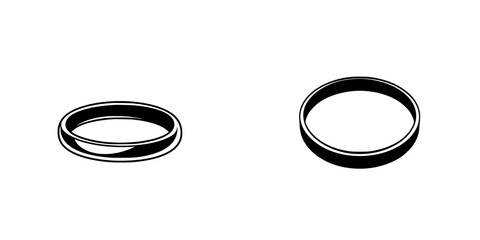 Poster - Minimalist icon set featuring two distinct ring designs for various applications and projects