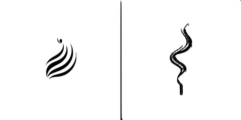 Poster - Icon set showcasing abstract designs with flowing lines and shapes suitable for modern applications