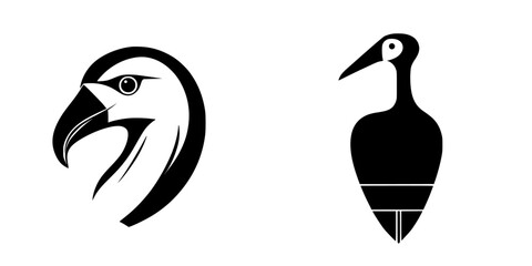 Poster - Icon set featuring stylized bird designs showcasing unique artistic elements and shapes