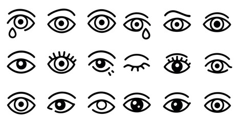 Poster - Diverse eye expressions icons for graphic design projects