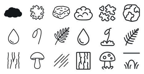 Poster - Nature-inspired icons set for graphic design and decoration purposes