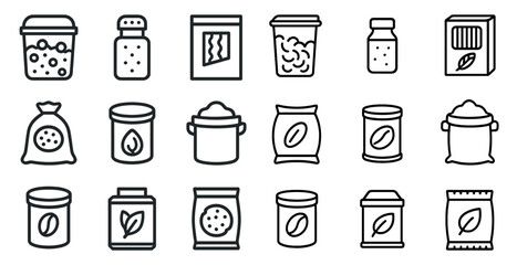 Poster - Collection of minimalist food packaging icons for design and branding projects