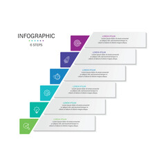 Fototapete - Business infographic template. 6 Step timeline journey. Process diagram, Infographic elements vector illustration.