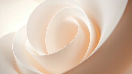 Aufkleber - Abstract paper sculpture with swirling layered shapes indoors