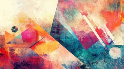 Poster - Vibrant abstract geometric shapes in colorful texture