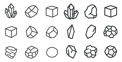 Poster - Geometric and mineral icon collection for design and decoration projects