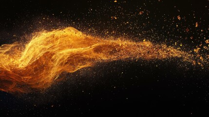 Aufkleber - Intense flames flowing against a dark background in studio