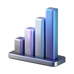 Poster - metallic gradient financial bar chart render