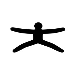 Poster - Vector icon of person with arms open sideways 