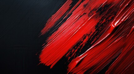Fototapete - Dramatic red and black paint strokes on textured surface