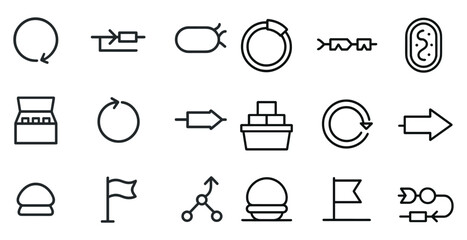 Poster - Set of minimalistic arrow and circle icons for design projects