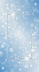 Blurred blue background featuring bright bokeh lights and a rectangular frame that draws the eye.
