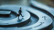 © Алла Морозова - Man in a suit is walking down a curved road with a briefcase