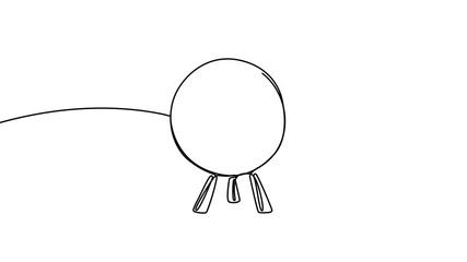 Poster - Continuous line drawing of target with arrow animation. Business strategy concept animated video.