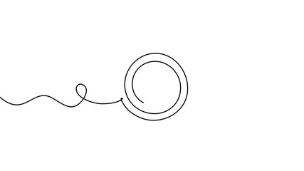 Poster - Continuous line drawing of target with arrow animation. Business strategy concept animated video.